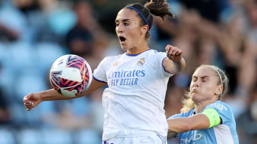 Nahikari García, en el Manchester City - Real Madrid Femenino