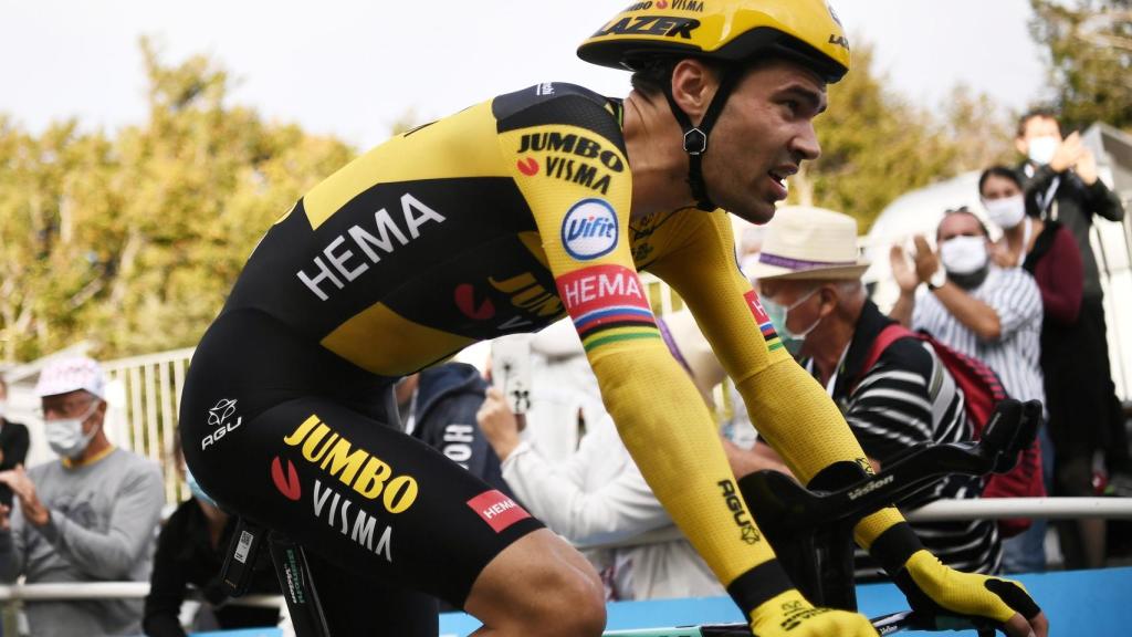 Tom Dumoulin tras una prueba contrarreloj con Jumbo-Visma