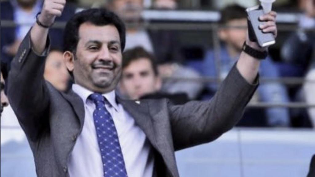 Al-Thani, en el palco de La Rosaleda.