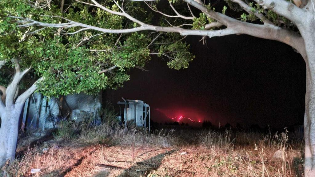 Imagen de las llamas en la lejanía.