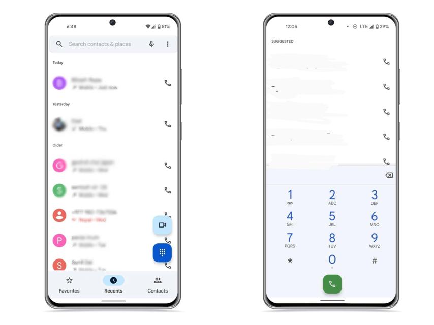 App teléfono con Material You