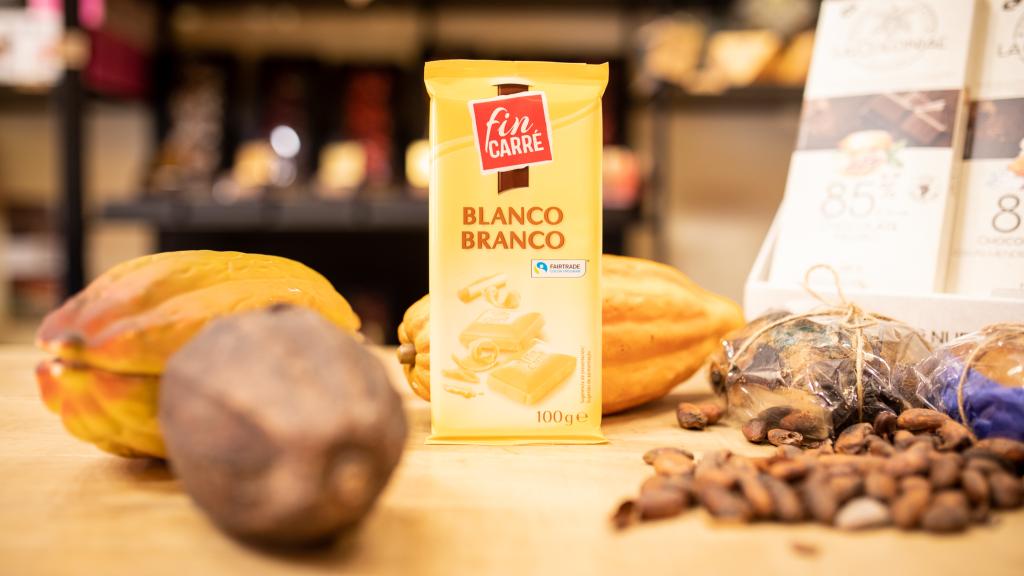 La tableta de chocolate blanco Fin Carré, la marca blanca de Lidl.