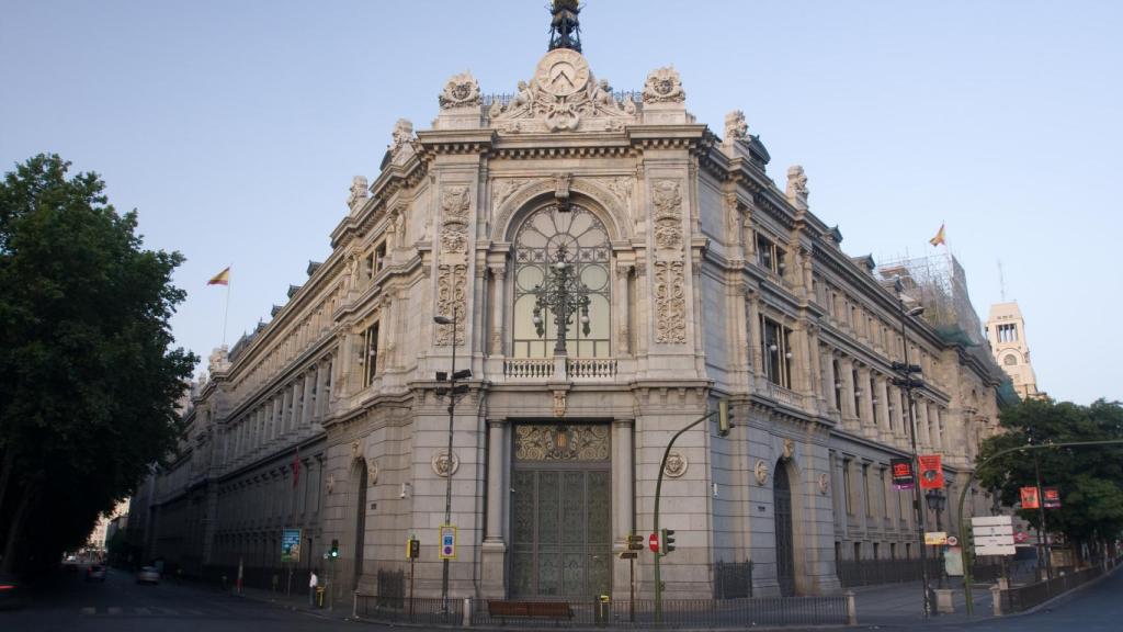 Fachada de la sede del Banco de España en Madrid.