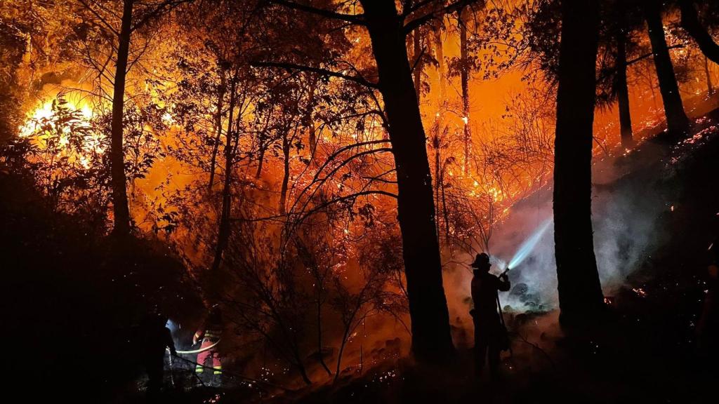 Fotos del quinto día de la lucha contra el fuego en Sierra Bermeja.