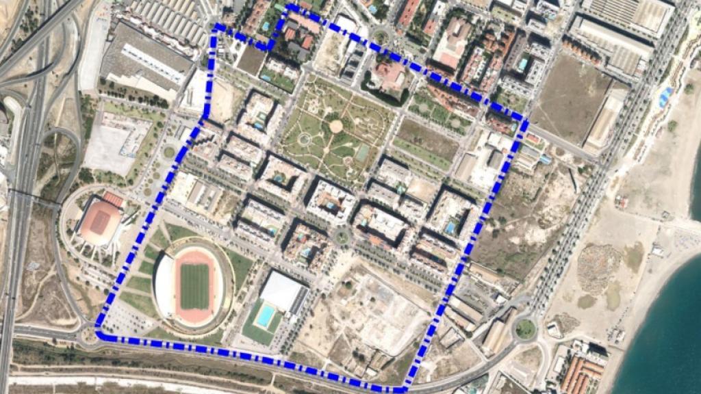 Delimitación de la zona geográfica de la zona Oeste donde se pretende actuar.