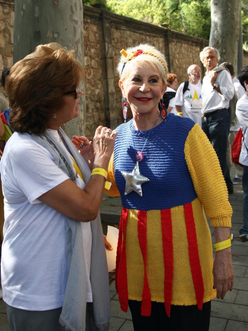 La periodista en el Día de la Diada en Barcelona.