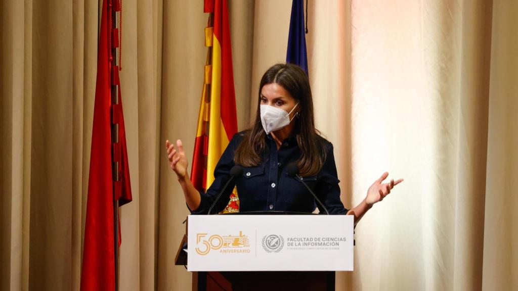 La reina Letizia, durante su discurso.