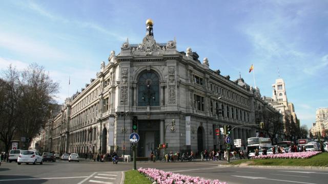 Fachada de la sede del Banco de España en Madrid.