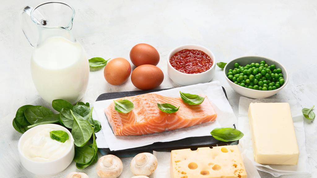 Alimentos ricos en vitamina D.