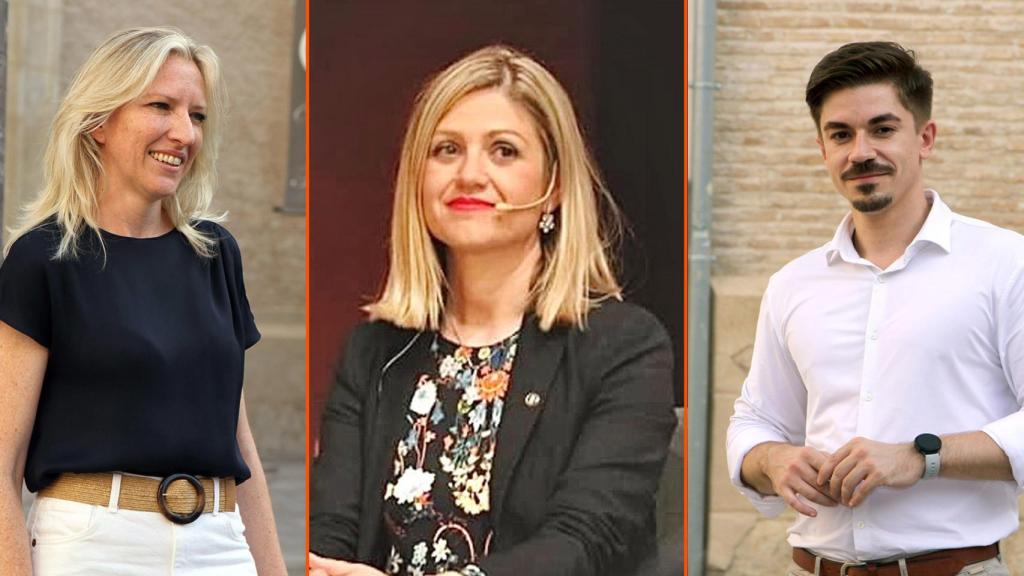 La  nueva secretaria de Organización de Cs, María José Ros; la nueva secretaria de Acción Institucional, Paqui Pérez y el nuevo secretario de Comunicación, José Luis Ros.