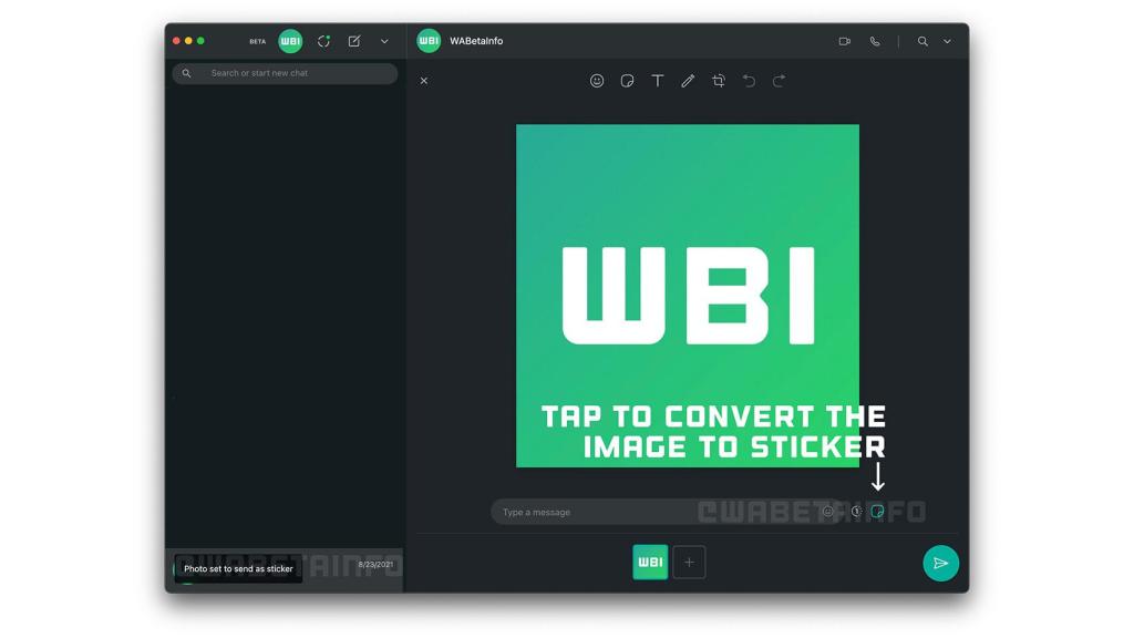 Función de enviar imágenes como stickers