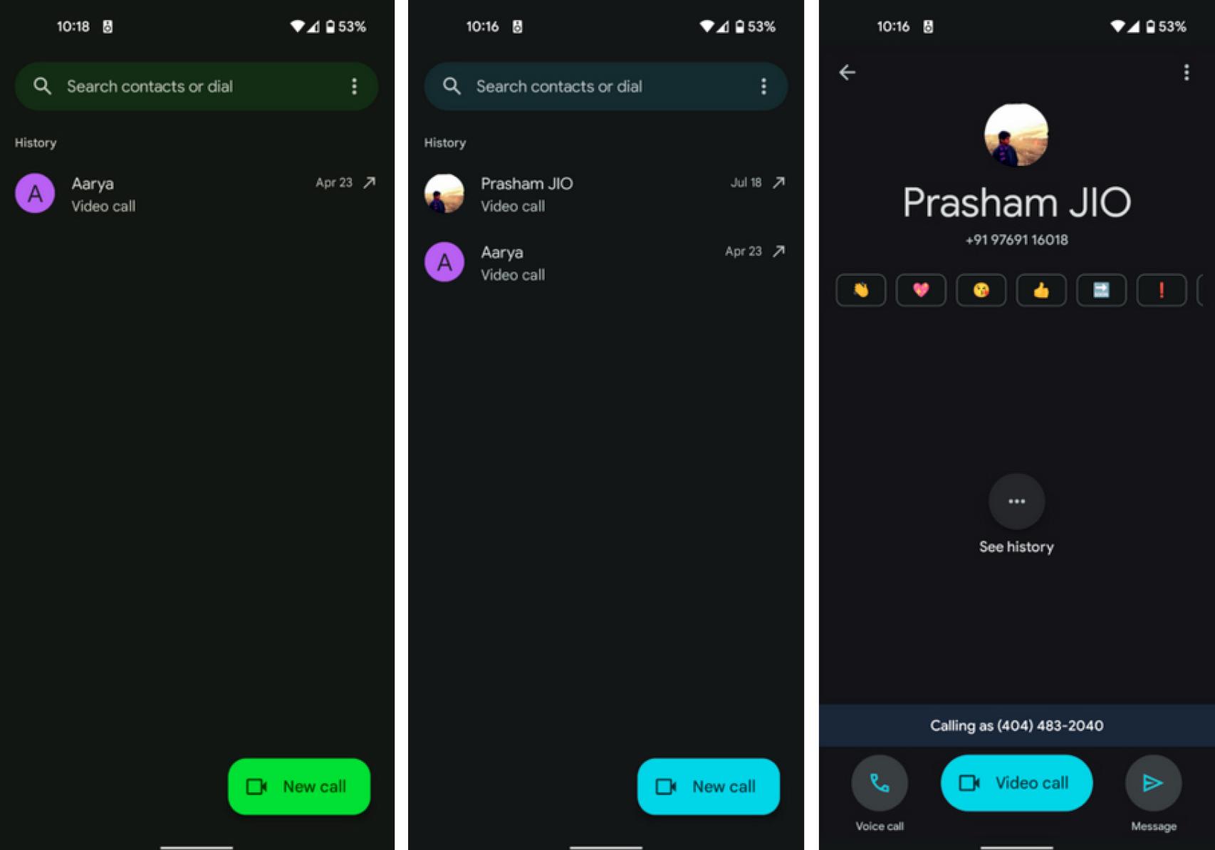 Material You en Google Duo