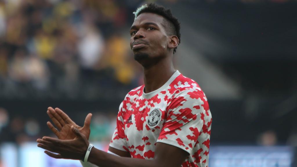 Paul Pogba, antes de un partido con el Manchester United