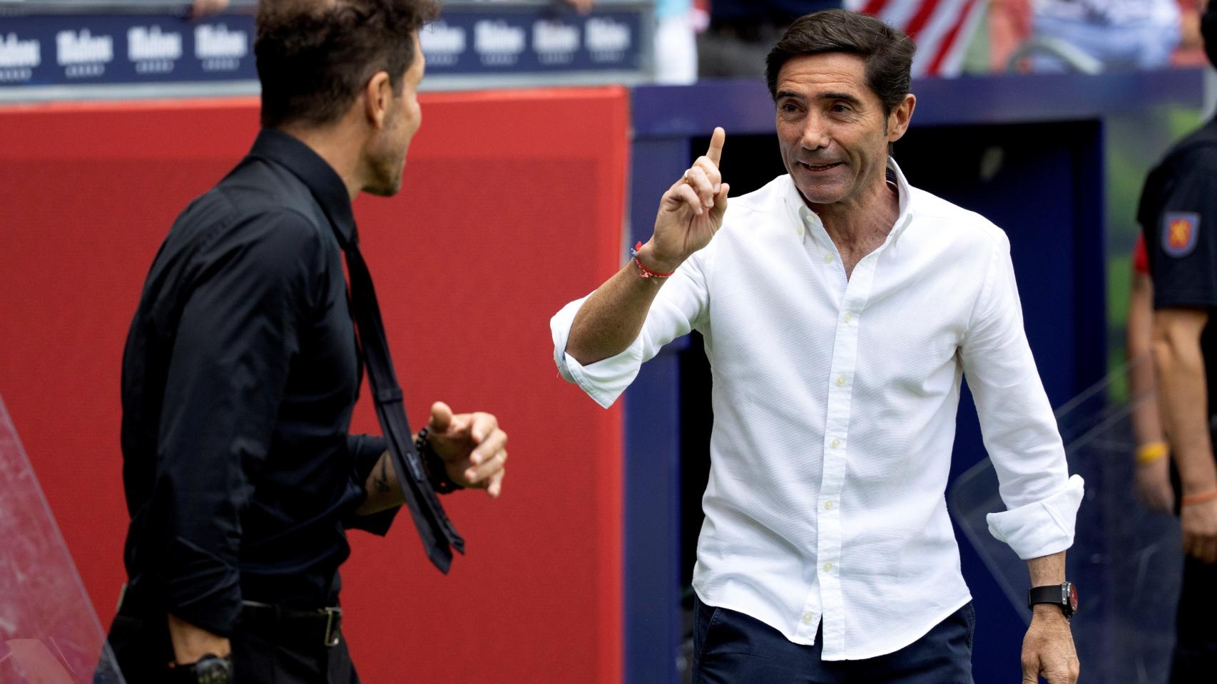 Diego Simeone y Marcelino García Toral, en el Atlético de Madrid - Athetic Club