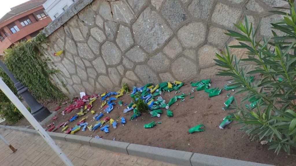 La obra de arte urbano, completamente destrozada en Consuegra.