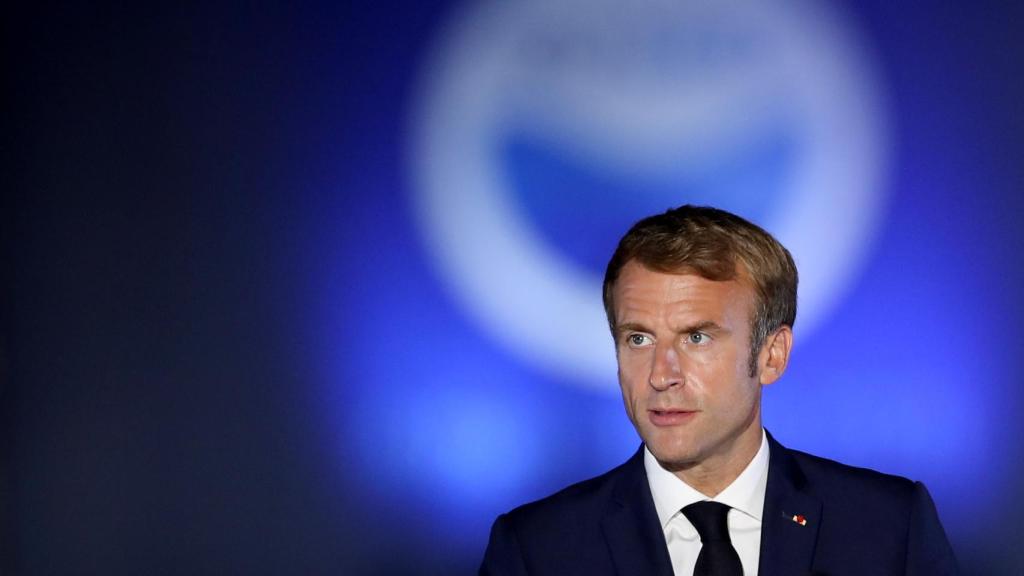 Emmanuel Macron, presidente de Francia, durante la cumbre de los países mediterráneos en Atenas.