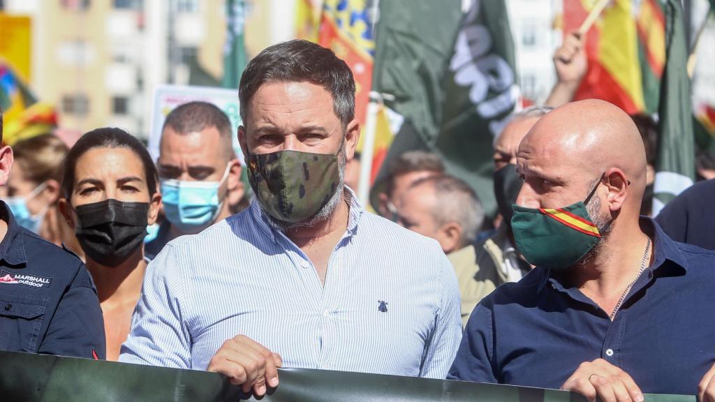 El presidente de Vox, Santiago Abascal, este domingo.