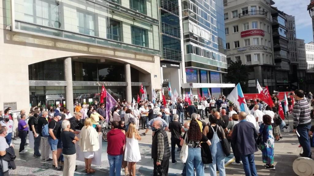 Concentración en A Coruña por la subida del precio de la luz.