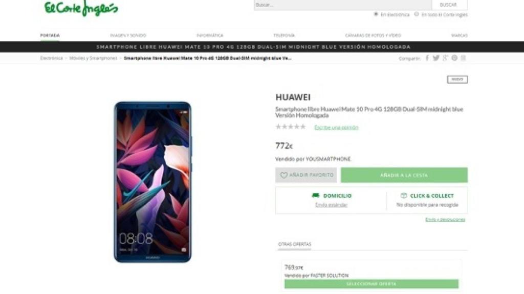 Marketplace de El Corte Inglés, cliente de Mirakl.