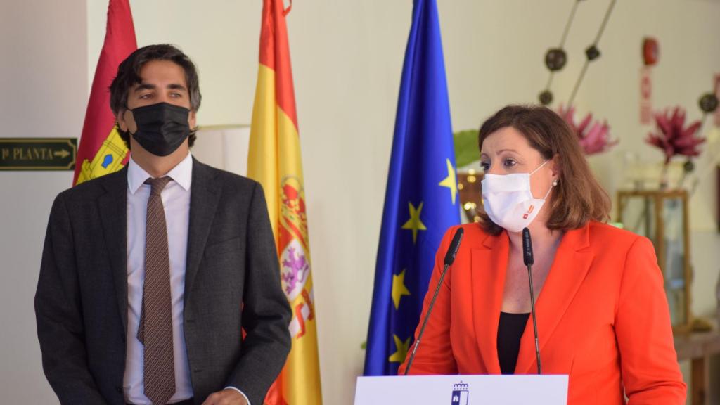 Gonzalo García y Patricia Franco tras la reunión.