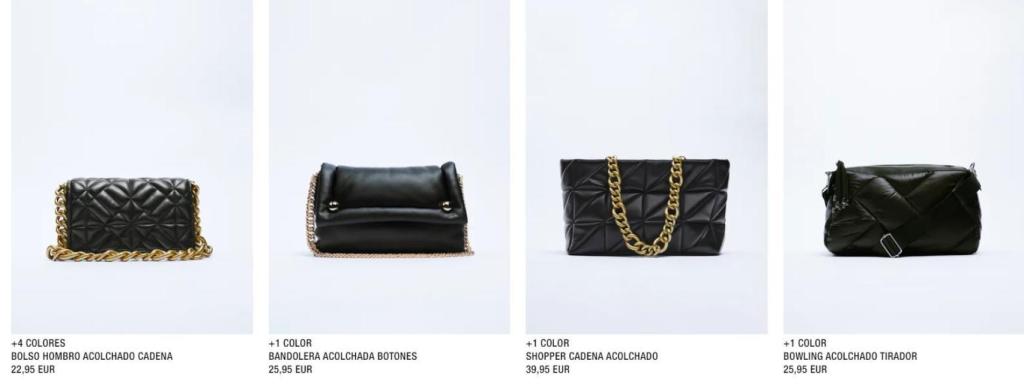 Bolsos acolchados de Zara de esta temporada.