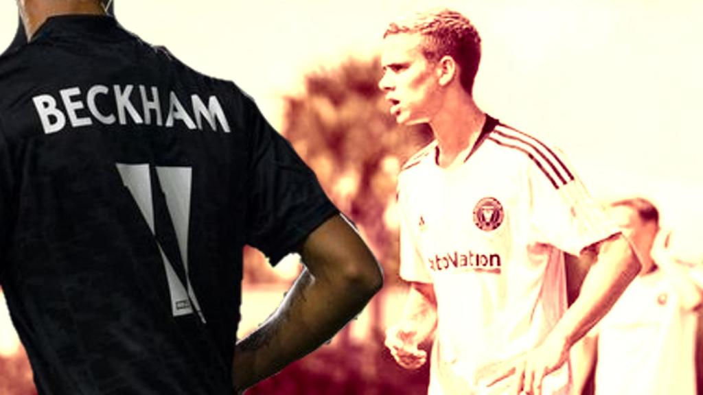 Romeo Beckham, en un fotomontaje