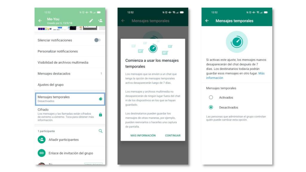 Mensajes Temporales de WhatsApp