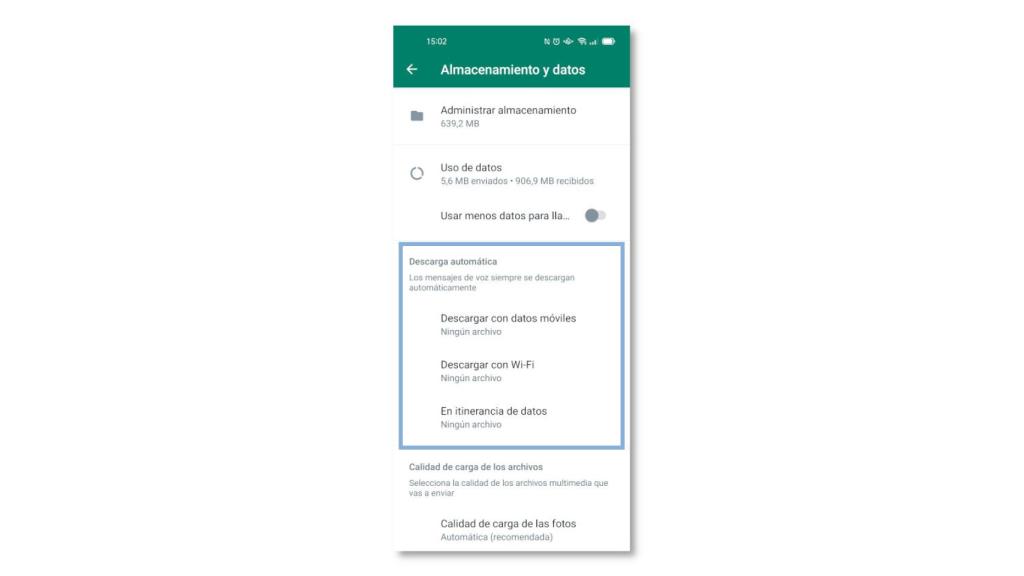 Descargas en WhatsApp
