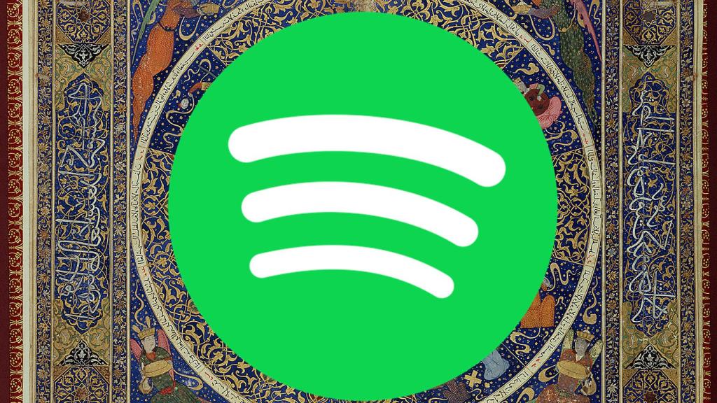 Spotify junto a una representación del horóscopo.