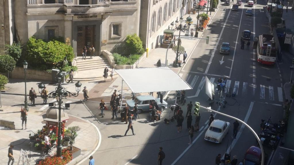 Rodaje de ‘Un hombre de acción’ de Netflix en Vigo.