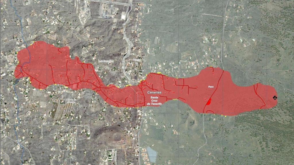Colada de lava georreferenciada