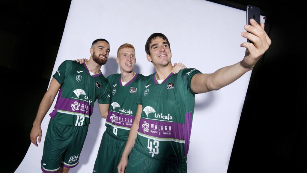 Francis Alonso, Alberto Díaz y Carlos Suárez en la sesión de presentación del Unicaja