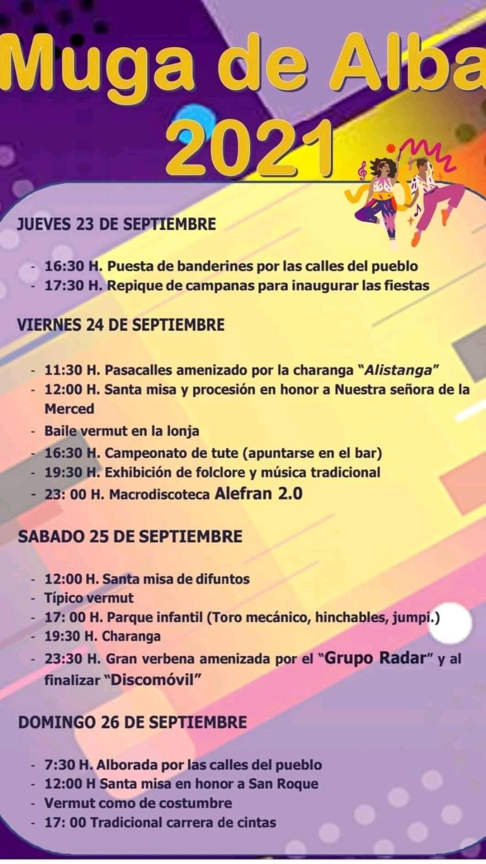Programa de fiestas Muga de Alba