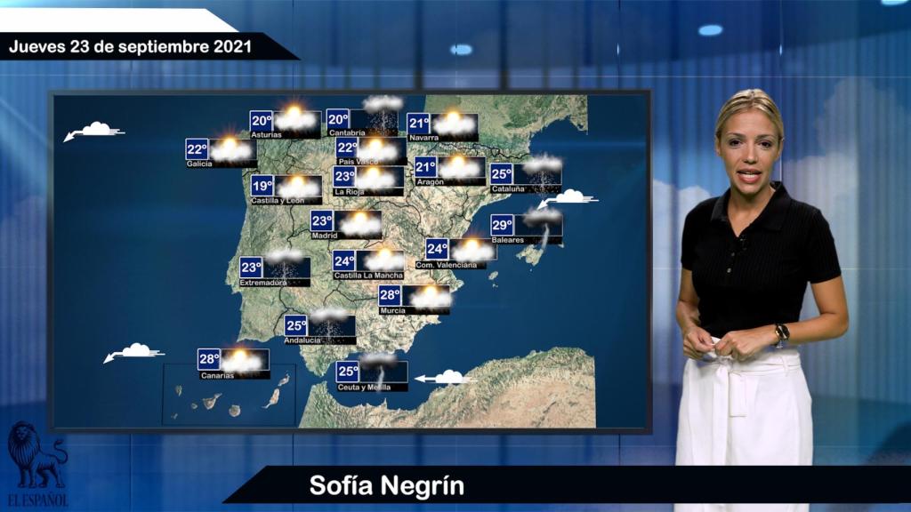 El tiempo del jueves 23 de septiembre.