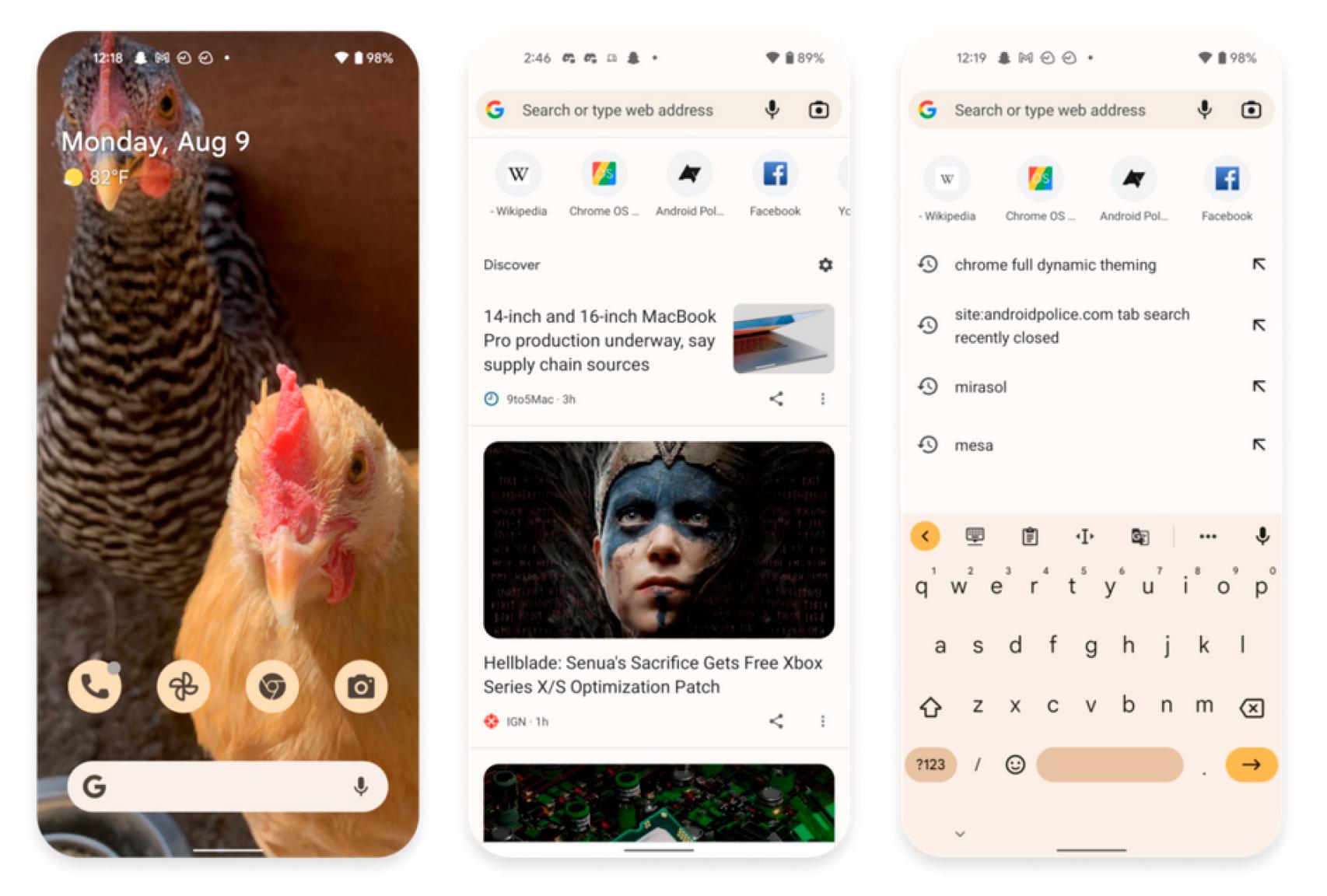 Material You en Chrome