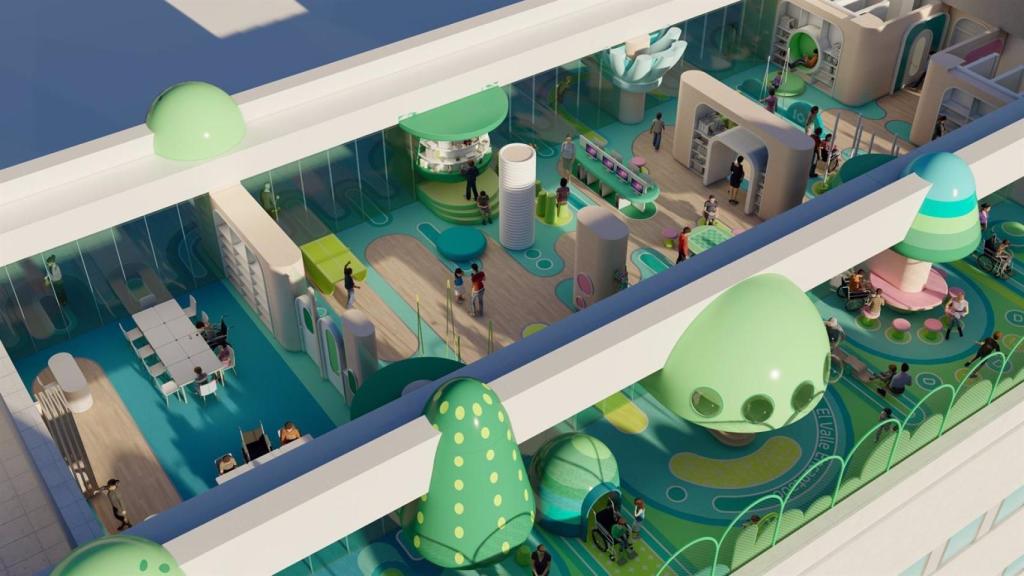 Proyecto del valle encantado en la azotea del Hospital Materno.
