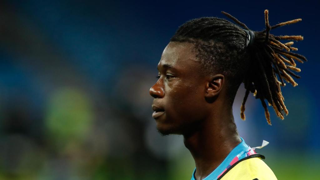 Eduardo Camavinga, en un calentamiento con el Real Madrid