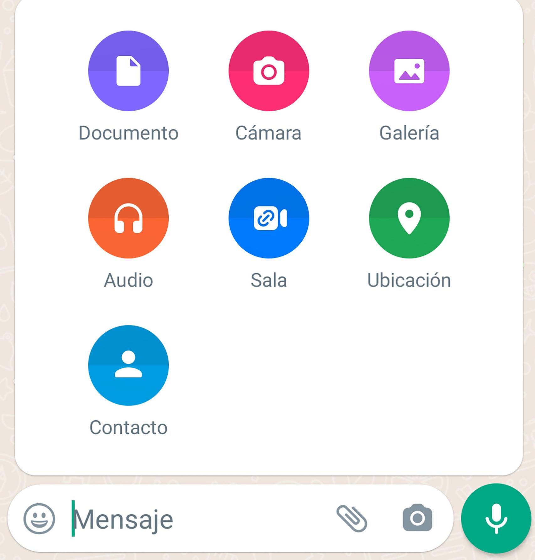 El botón de salas de WhatsApp