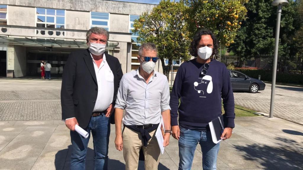 Representantes del ocio nocturno tras reunirse con la Xunta para abordar el protocolo del sector.