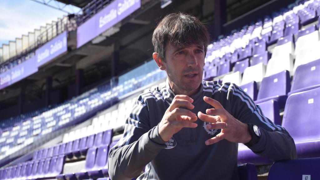 Pacheta durante la entrevista en el estadio José Zorrilla