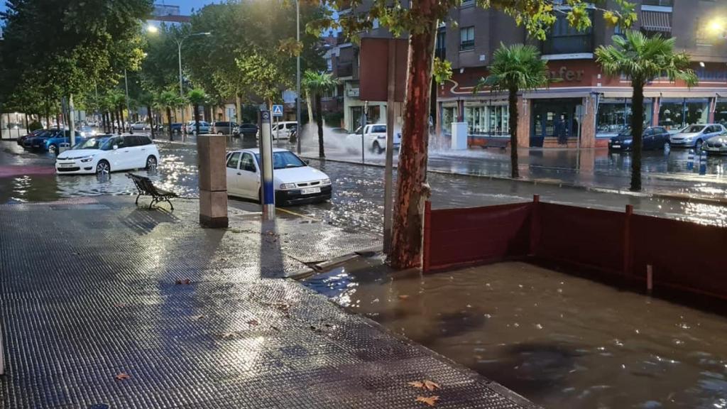 Calles inundadas en Talavera de la Reina (Toledo). Foto: Francisco Rodríguez