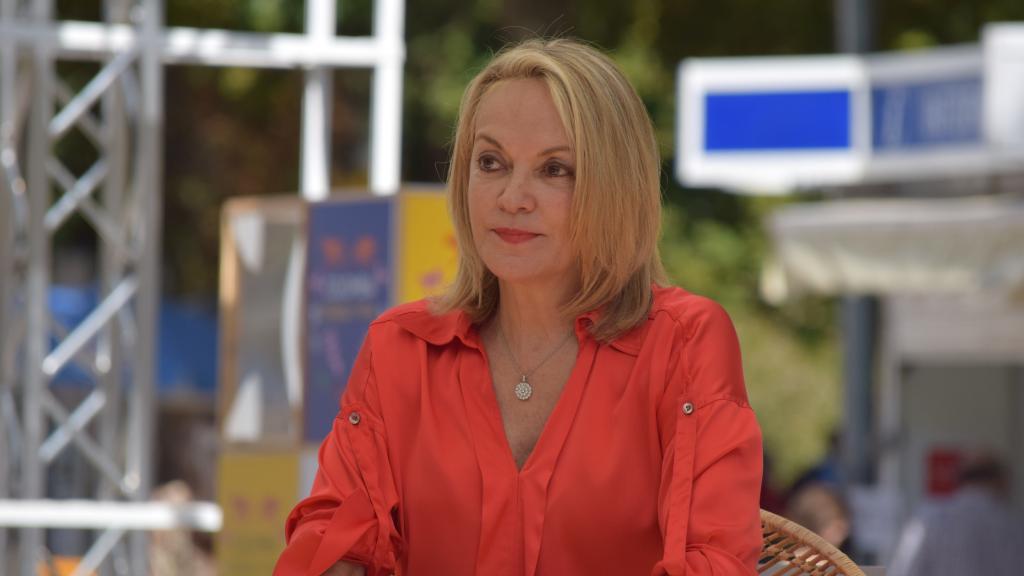 María Emma Mejía en la presentación de sus memorias en la Feria del Libro de Madrid.