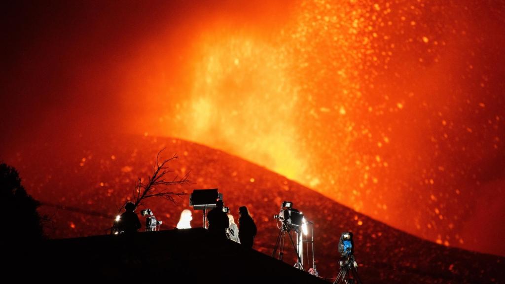 Espectacular imagen del volcán en La Palma.