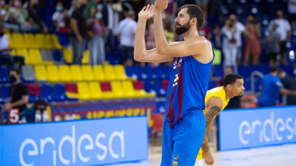 Nikola Mirotic, en un partido del Barça
