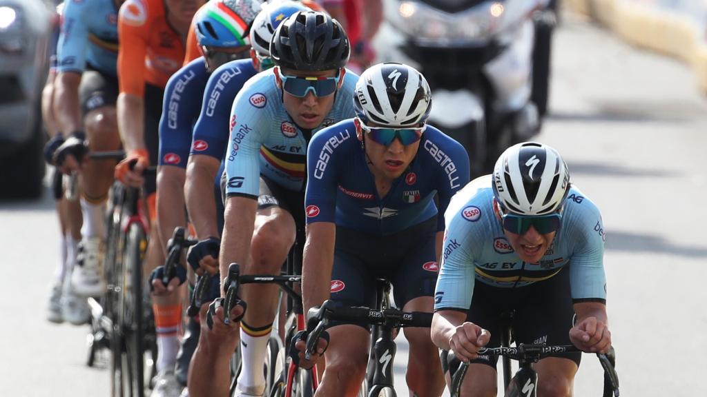 Remco Evenepoel, durante el Mundial de ciclismo de Flandes de 2021