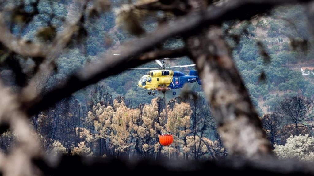 Una imagen de las tareas de sofoco del incendio.