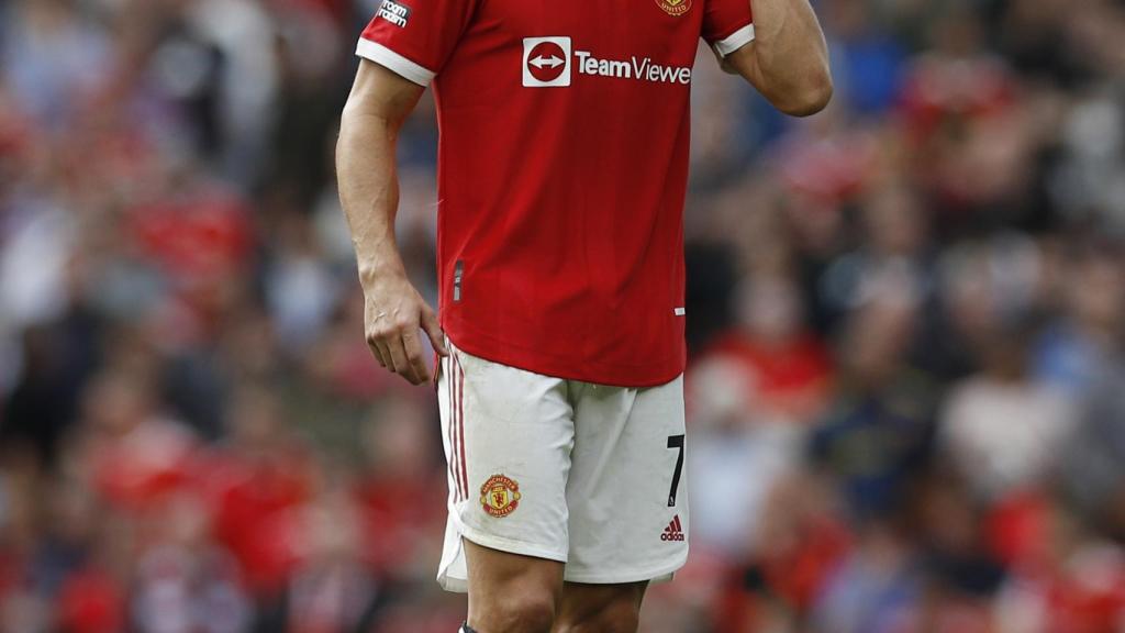 Cristiano Ronaldo, en un partido del Manchester United de la temporada 2021/2022