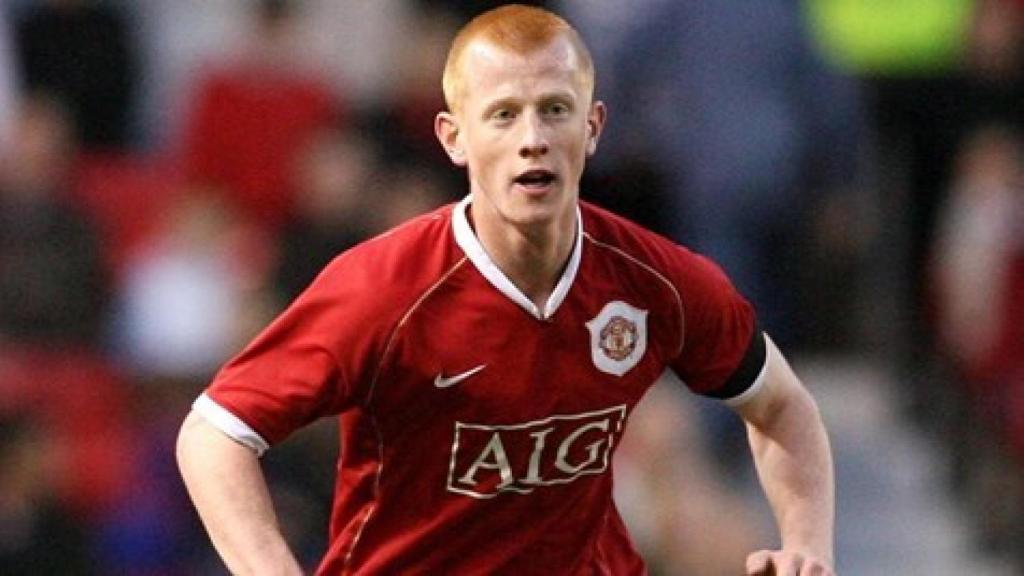Richard Eckersley, en un partido del Manchester United