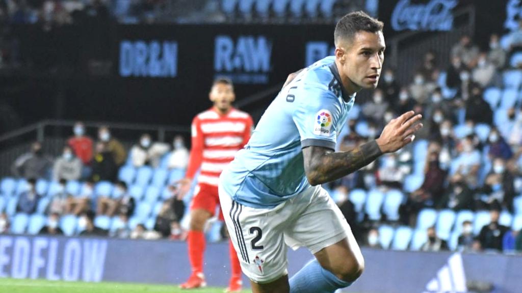 Hugo Mallo, en un partido del Celta de Vigo de La Liga 2021/2022