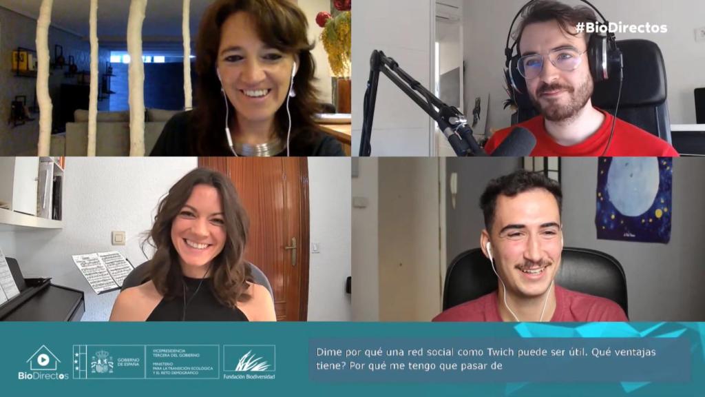 Cristina Monge, @IsabelIsamoren, @quantumfracture y EcoDiuKu en el debate de Fundación Biodiversidad